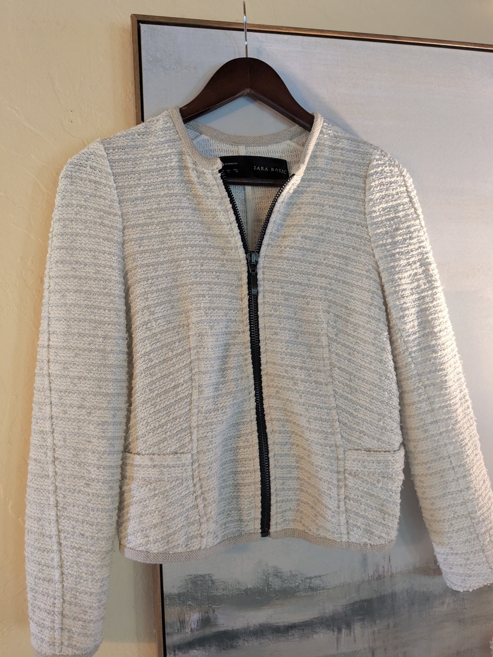 Zara Size Small Cream Knit Women's Jacket